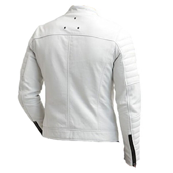 Men's Classic White Leather Jacket