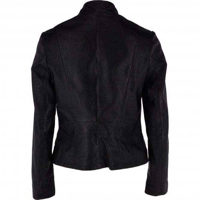 Women's Elegant Black Leather Jacket