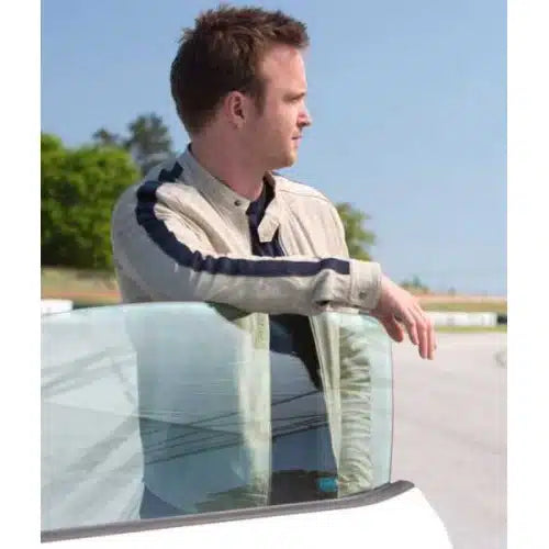 White Leather Jacket Aaron Paul NEED FOR SPEED