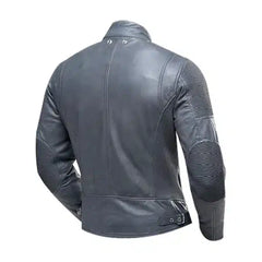 New Grey Cafe Racer Biker Leather Rider Jacket