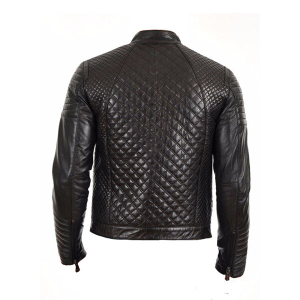 Men's Concert Night Black Quilted Leather Jacket