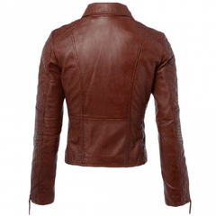 Women's Stylish Brown Leather Jacket