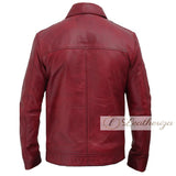 Kayan Dark Red Stylish Men's Leather Jacket