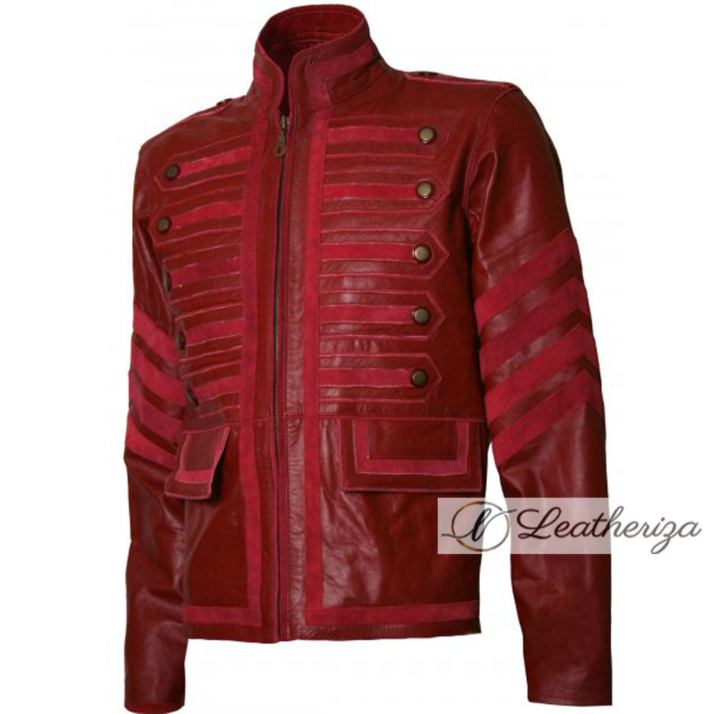Men's Dark Red Classical Avatar Leather Jacket