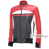 Red & Black Modish Motorcycle Leather Jacket For Men