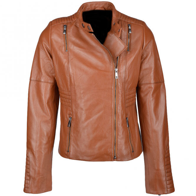 Women's Camel Brown Leather Jacket