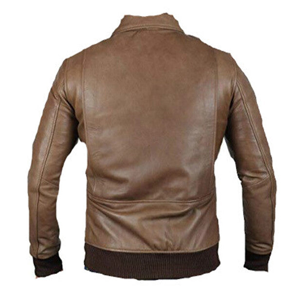 Men's Bronze Bomber Leather Jacket