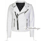 White Motorcycle Racer Biker Leather Jacket For Men (Copy)