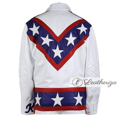 Blue Red White Stylish Router Men's Leather Jacket