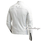 Men's Classic White Leather Jacket