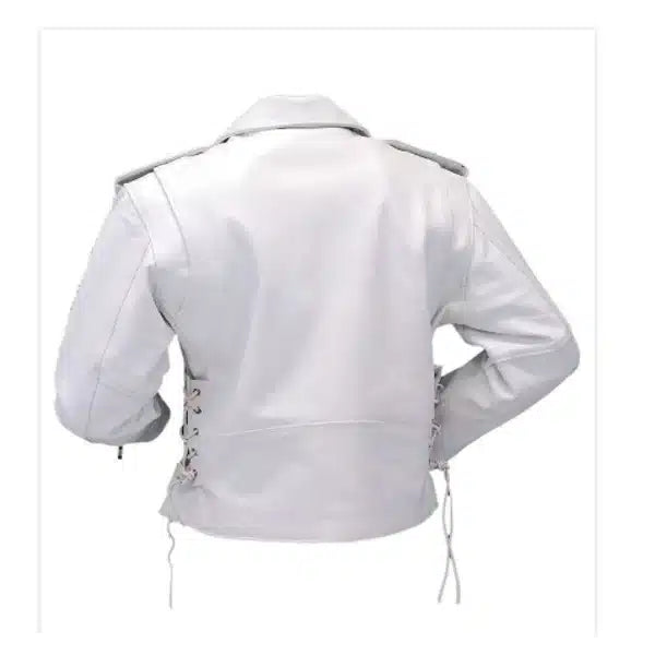 White Leather Motorcycle Jacket