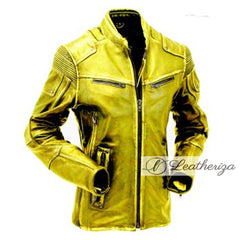 Men's Lime Green Leather Jacket
