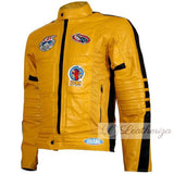 Caf? Racer Yellow Men's Biker Leather Jacket