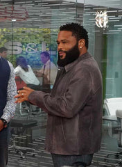 ANTHONY ANDERSON BLACK-ISH LEATHER JACKET