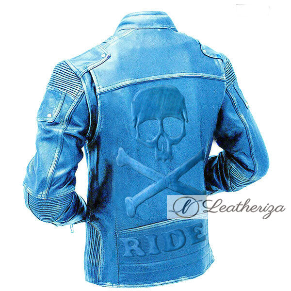 Men's Blue Night King Leather Jacket