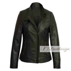 Esme Biker Black Leather Jacket For Women