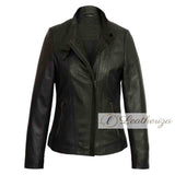 Esme Biker Black Leather Jacket For Women