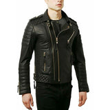 Mens Black Custom Leather Jacket