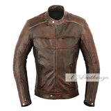 Vintage Classic Hickory Brown Leather Jacket For Men