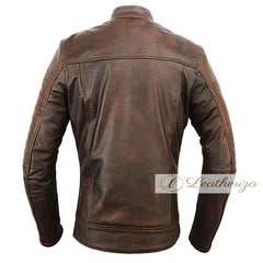 Vintage Classic Hickory Brown Leather Jacket For Men