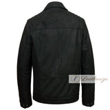 Classic Onyx Black Leather Jacket For Men