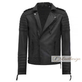 Stylish Motorcycle Black Biker Jacket For Men