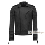 Stylish Motorcycle Black Biker Jacket For Men