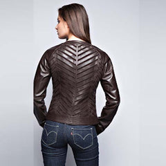 Dark Brown Women?s Leather Jacket for Women