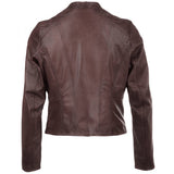 Classic- Women's Brown Leather Jacket