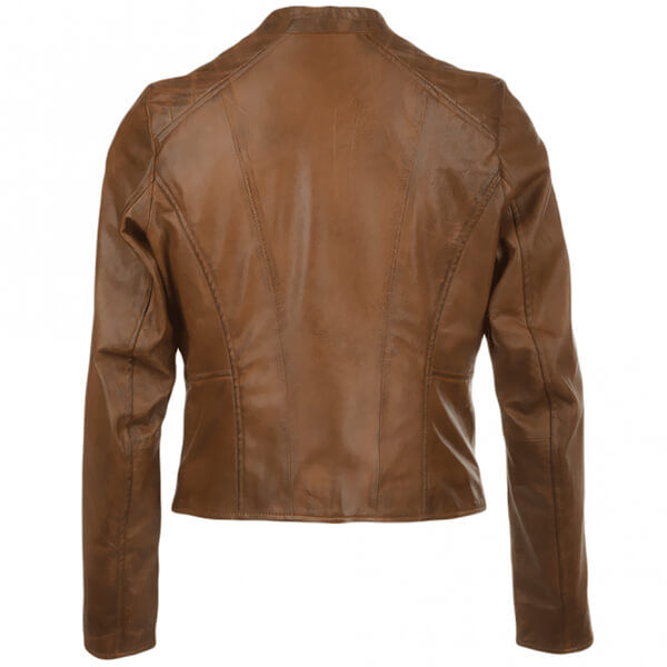 Women's Chocolate Brown Ionic Leather Jacket