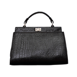 Croc Black Ladies Hand Bag