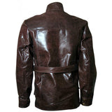 Men's Dark Brown Distressed Leather Jacket