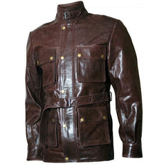 Men's Dark Brown Distressed Leather Jacket