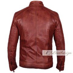 Men's Vermilion Red Leather Jacket