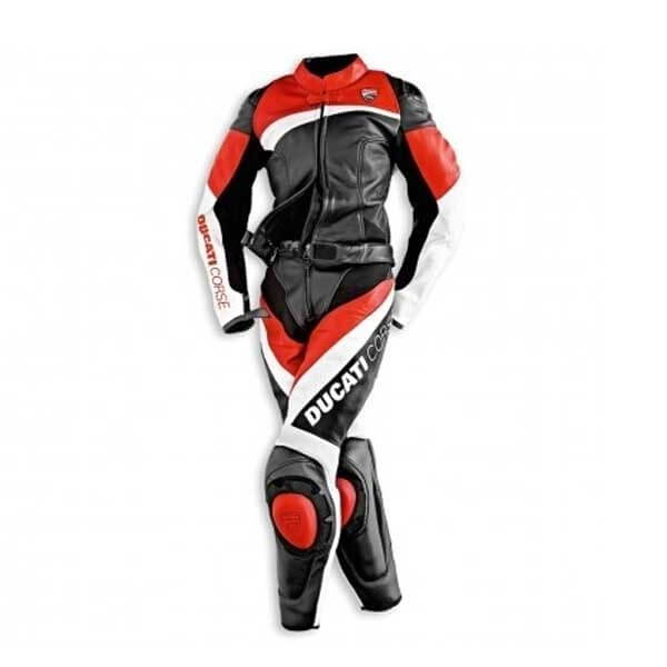 Red & Black Pattern Women Motorbike Suits