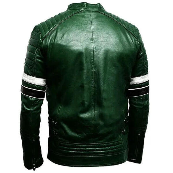 Green Men Biker Leather Jacket
