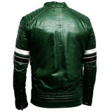 Green Men Biker Leather Jacket