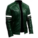 Green Men Biker Leather Jacket