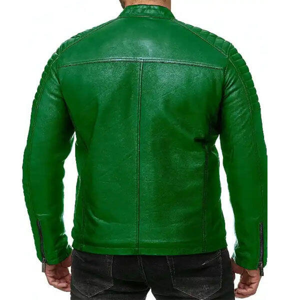 Jungle Green Men Leather Jacket