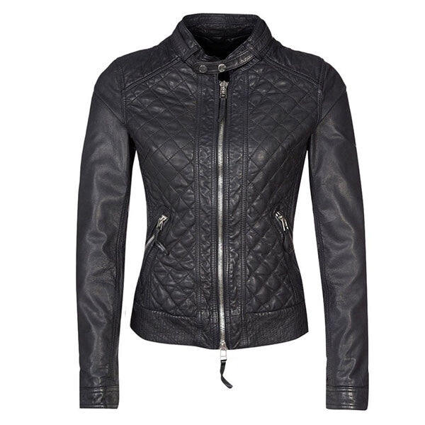 Rocks- Women's Black Leather Jacket