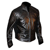 Men Black Biker Leather Jacket