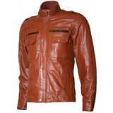 Men's Casual Stylish Brown Leather Jacket