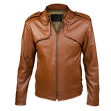 Camel Brown Men Leather Jacket