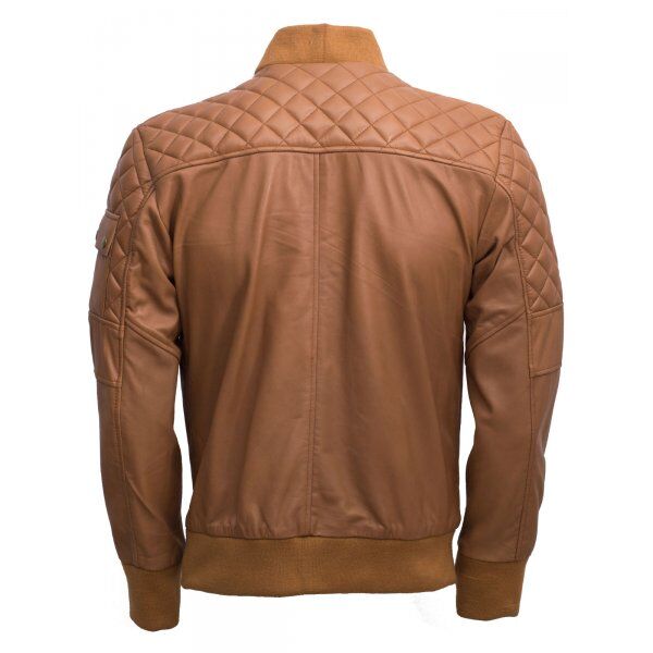 Men's Walnut Brown Bomber Leather Jacket