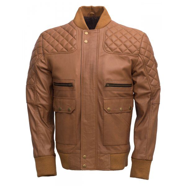 Men's Walnut Brown Bomber Leather Jacket