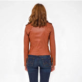 Women?s Leather Biker Genuine Sheepskin Jacket for Women