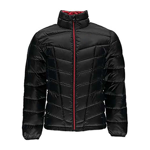 Red Zipper Puffer Jacket for Men