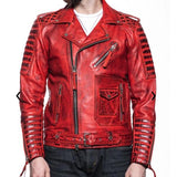 Mens Red Custom Leather Jacket