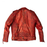 Mens Red Custom Leather Jacket