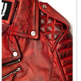 Mens Red Custom Leather Jacket